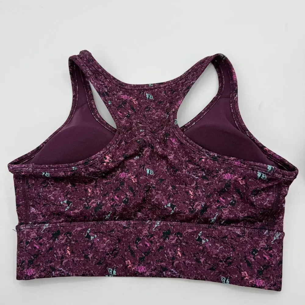 REEBOK Renew Long line Sports Bras (2) Size M Removable Cups Pullover Racerback